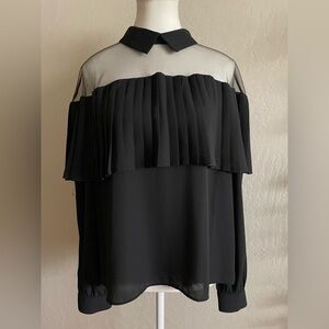 Pleated black top